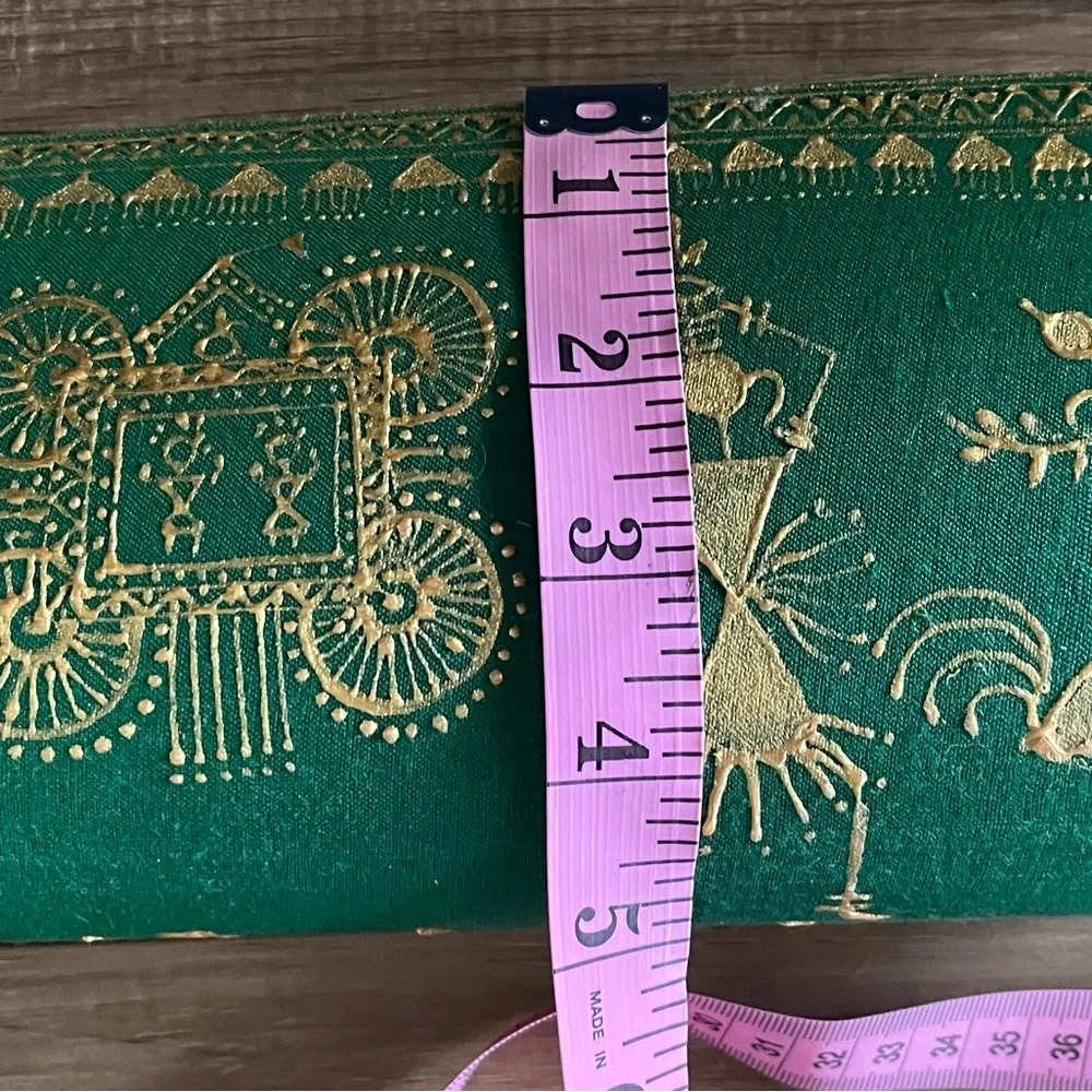 Ranes Green and Gold Painted Evening Clutch